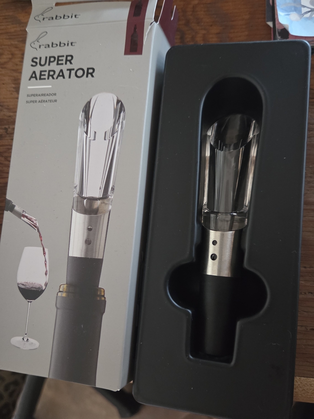 Rabbit Super Aerator Wine Pourer - Black/Clear